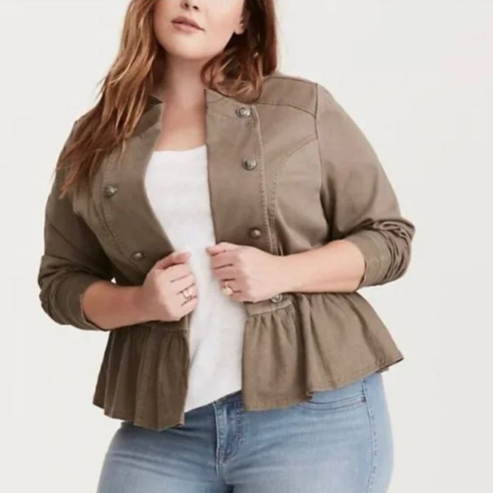 TORRID PEPLUM MILITARY JACKET SZ 2X